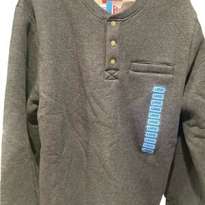 Coleman Charcoal Sherpa Fleece Henley Shirt